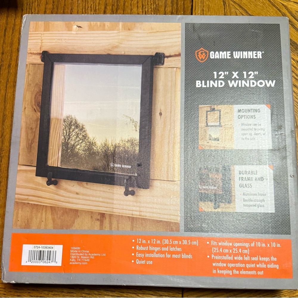 Game Winner Window Blind ~ 12 Inches X 12 Inches ~ New In Box